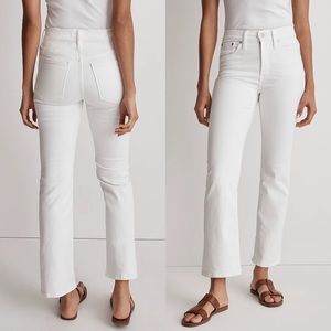 MADEWELL Kick Out Crop Jeans Pure White